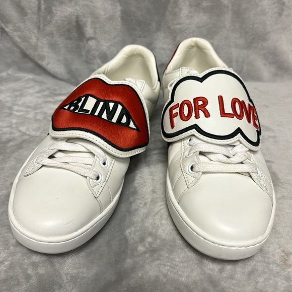 Gucci Ace Web Blind For Love Sneakers Size 36.5 - Picture 3 of 9